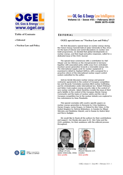 OGEL 1 (2013 - Nuclear Law and Policy