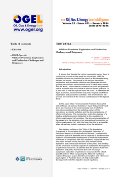 OGEL 1 (2014 - Special: Offshore Petroleum Exploration and Production: Challenges and Responses